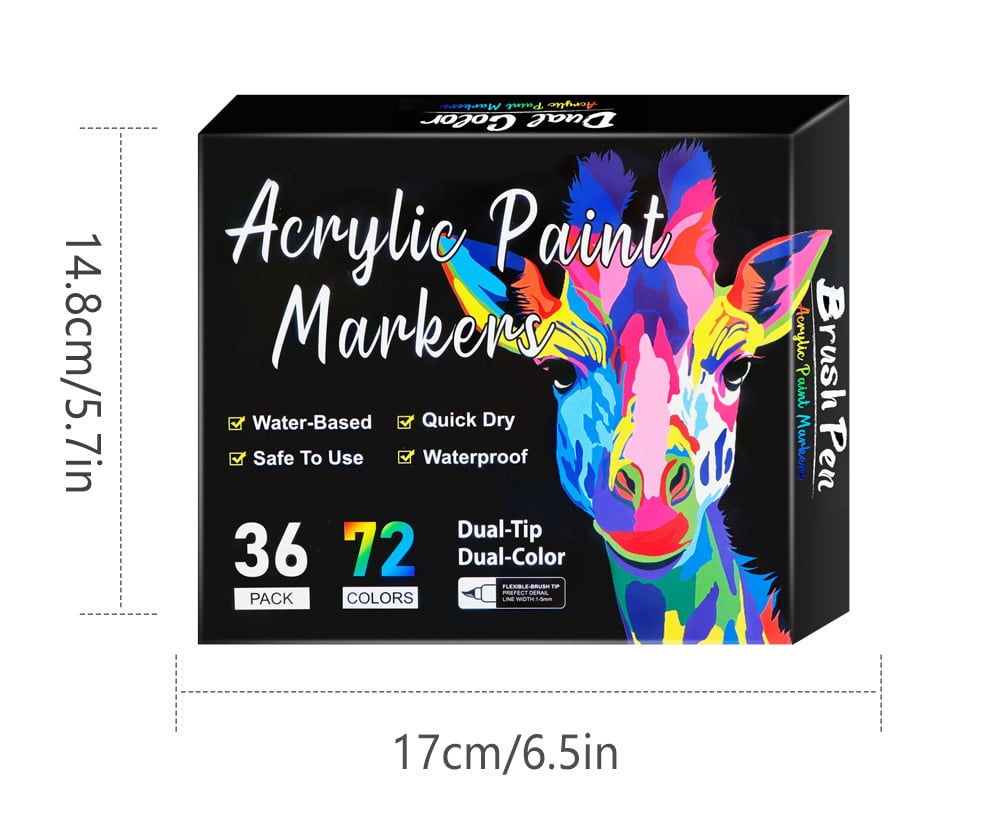 🎨🔥 Dwustronny marker akrylowy – 24/48/72/120 kolorów