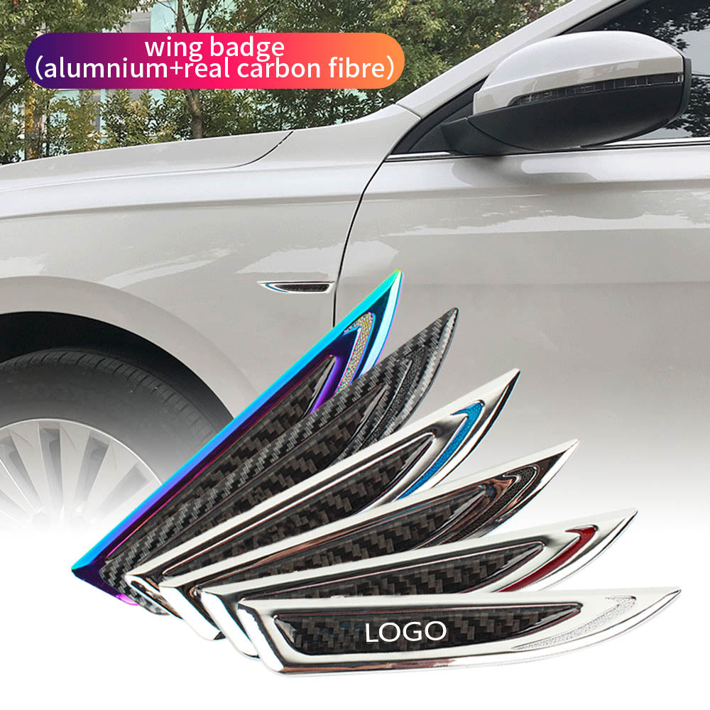 Naklejka samochodowa uniwersalna z logo, metalowa, personalizowana (2 szt.)