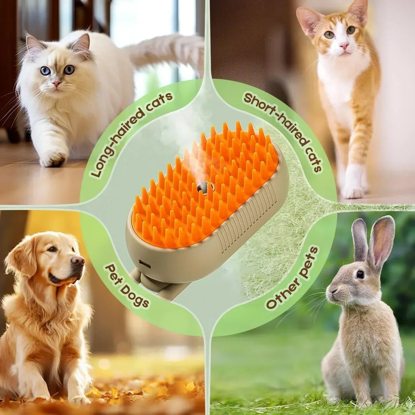 🐱🐶✨3 w 1 szczotki parowe dla zwierząt