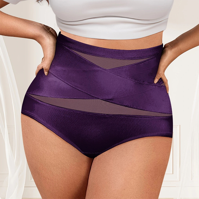 💖 Ostatni dzień – kup 1, otrzymasz 3 opakowania! Majtki modelujące brzuch z wysokim stanem, wiązane – rozmiary plus size