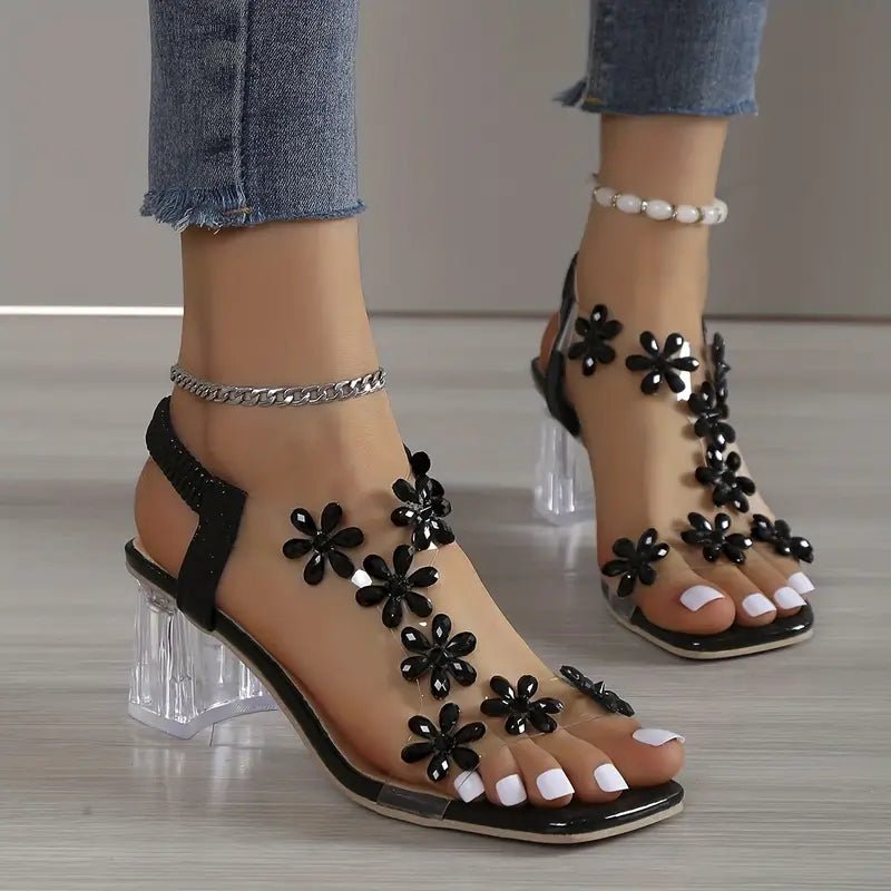 🔥Ostatnia oferta z 50% rabatem – sandały damskie z kwiatami i cyrkoniami