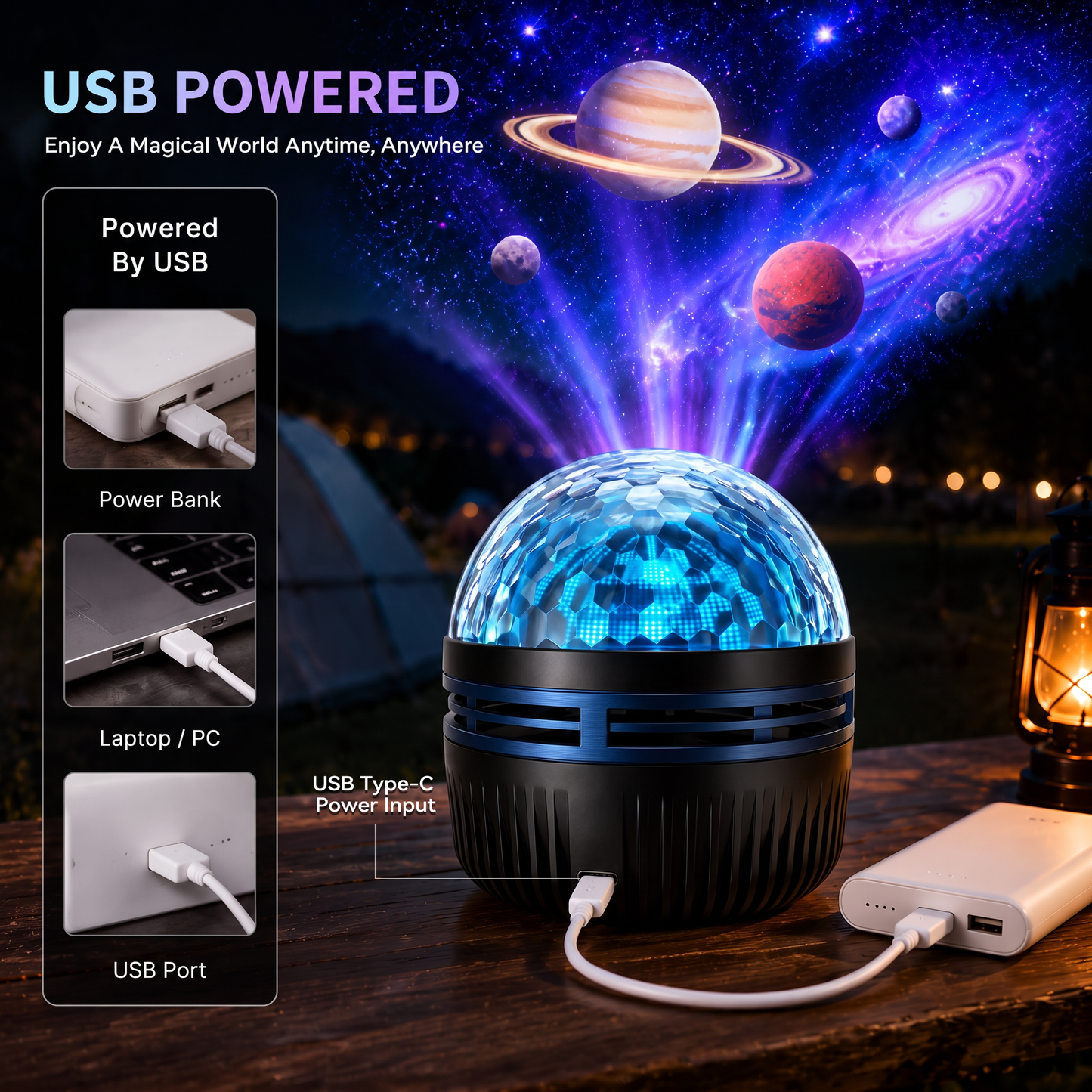 🦖🎁360° Inteligentny holograficzny projektor rozgwieżdżonego nieba (HD Smart Dynamic 5D)