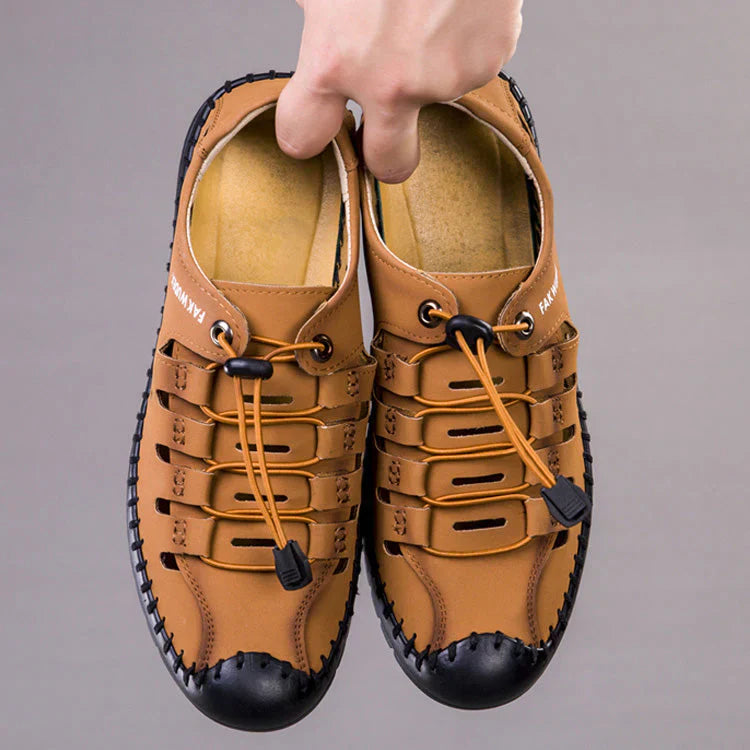 🔥Skórzane sandały Aviator z zawiniętym noskiem👞