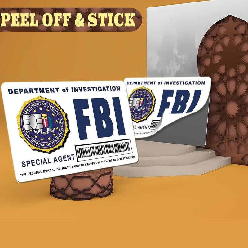 🔥Zestaw skórek kart tajnego agenta: wzory FBI/ICE • Naklejki do cosplayu i na prezenty