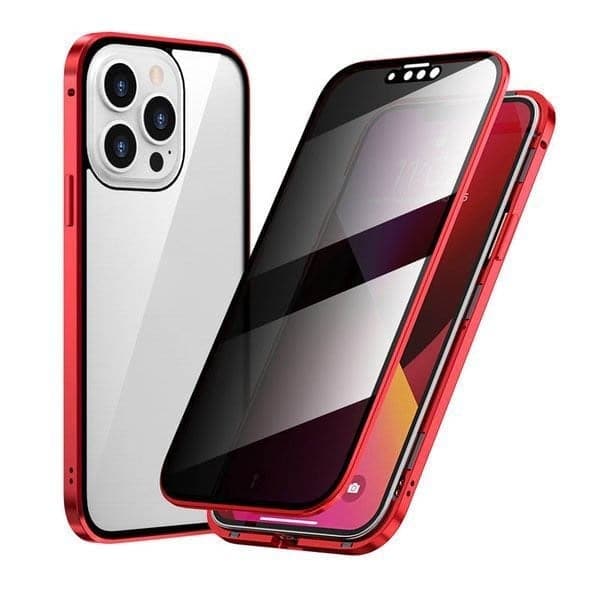 Magnetyczne etui na iPhone'a ze szkłem antyrefleksyjnym i metalem