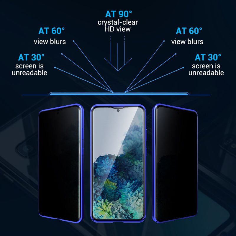 💥Etui magnetyczne z hartowanego szkła, dwustronne, do telefonów Samsung serii S23-S25