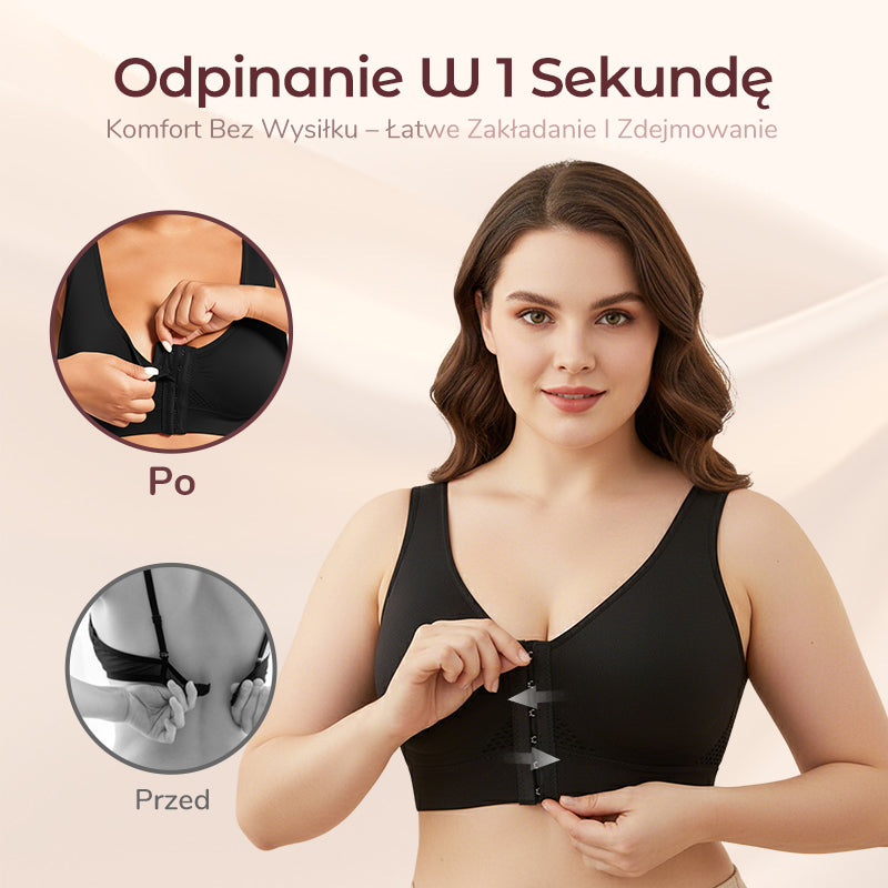 【1+1 gratis】Biustonosz damski bez fiszbin z zapięciem z przodu