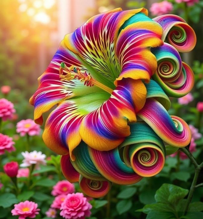🌈Nasiona kwiatów Rainbow Swirl Spiral – rzadki kwiat