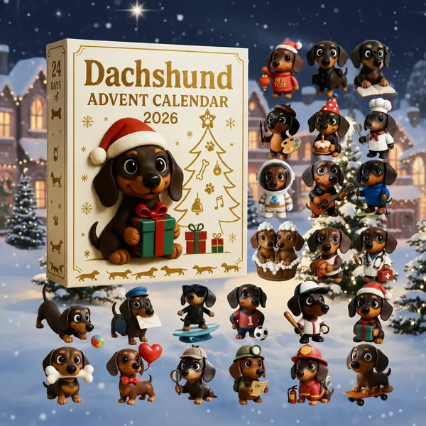 🎄🐾 Kalendarz adwentowy z jamnikiem na rok 2026 🐶✨