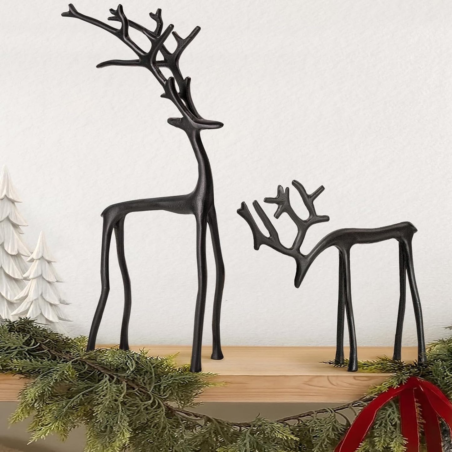 🎅Bestseller świąteczny 🦌 Czarna figurka renifera, dekoracja świąteczna