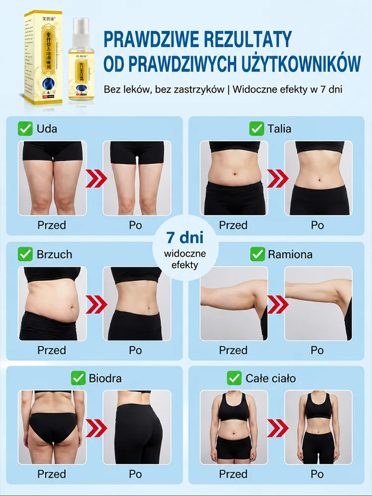 Fioletowy Bambus Ziołowy Spray Redukujący Brzuch dla Leniwych