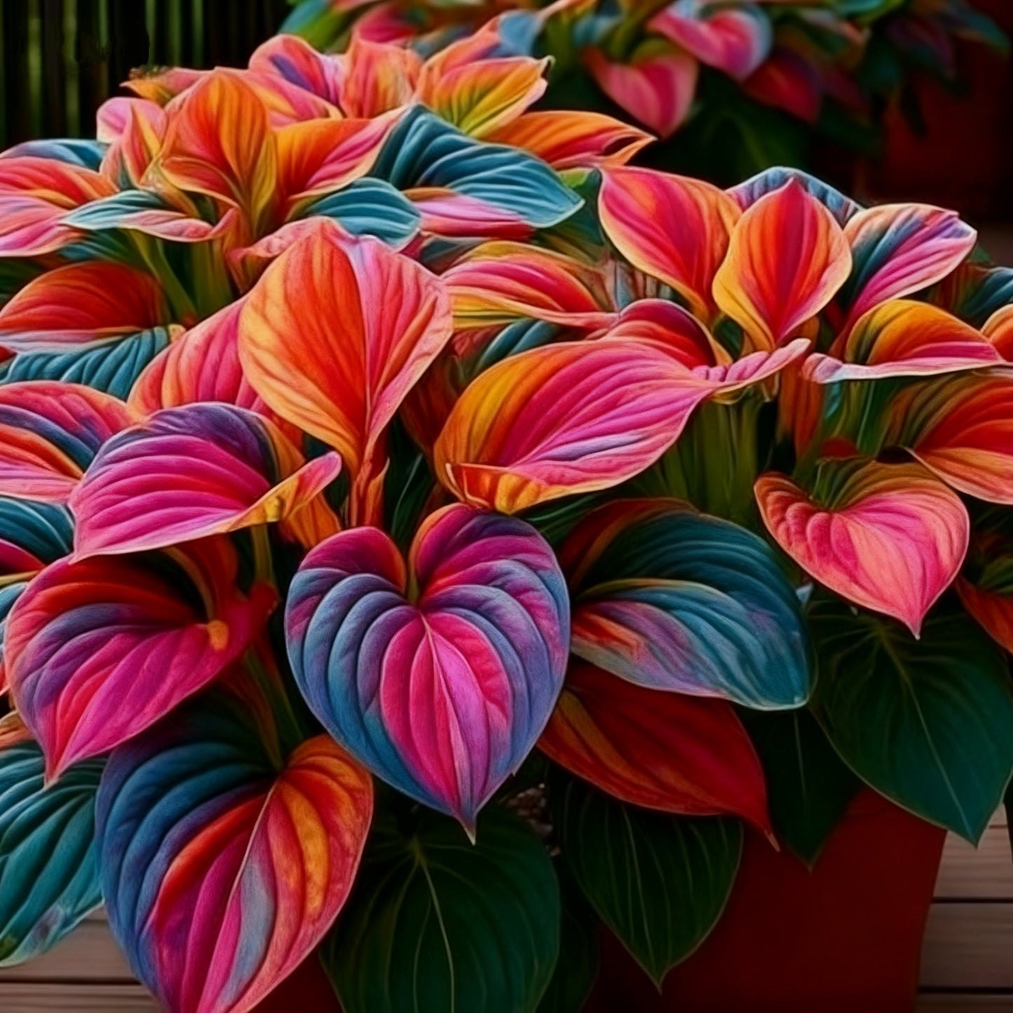 🌈🔥 Limitowana edycja host Rainbow Flame – rzadkie wielokolorowe liście, dostępne wyłącznie w naszym sklepie 🌸