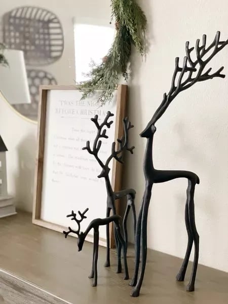 🎅Bestseller świąteczny 🦌 Czarna figurka renifera, dekoracja świąteczna