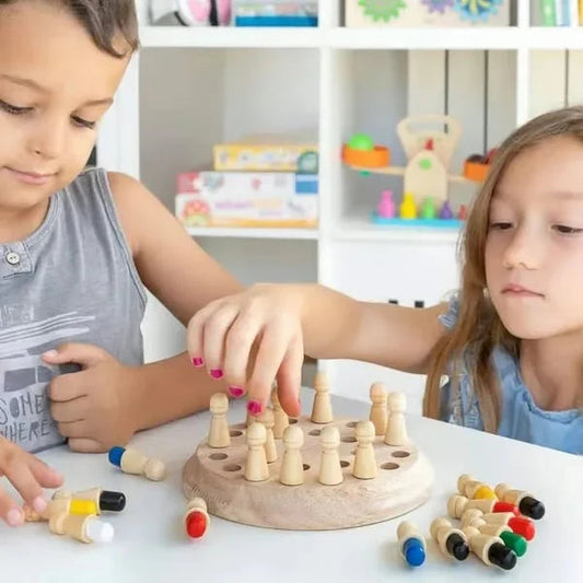 【👶Popraw logiczne myślenie swojego dziecka i wzmocnij relacje rodzinne】Drewniane gry pamięciowe i kolorowanki dla dzieci i dorosłych
