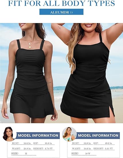 🔥👙Kobiece dwuczęściowe stroje kąpielowe typu tankini z efektem wyszczuplającym brzuch