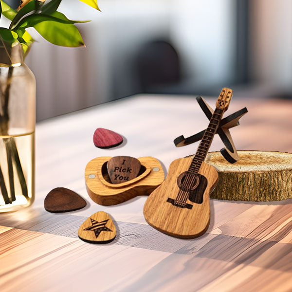 🔥 GORĄCA WYPRZEDAŻ 50% ZNIŻKI 💖 Drewniane pudełko na kostki do gitary akustycznej 🎁🎸