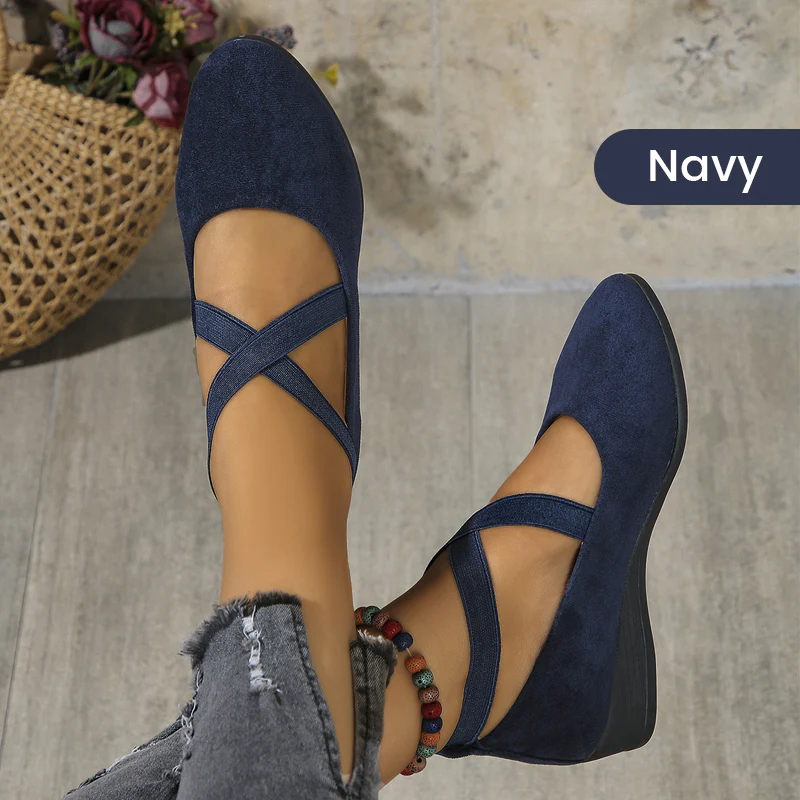 🌹-49% zniżki!! Eleganckie, jednokolorowe, elastyczne buty na niskim koturnie🩰