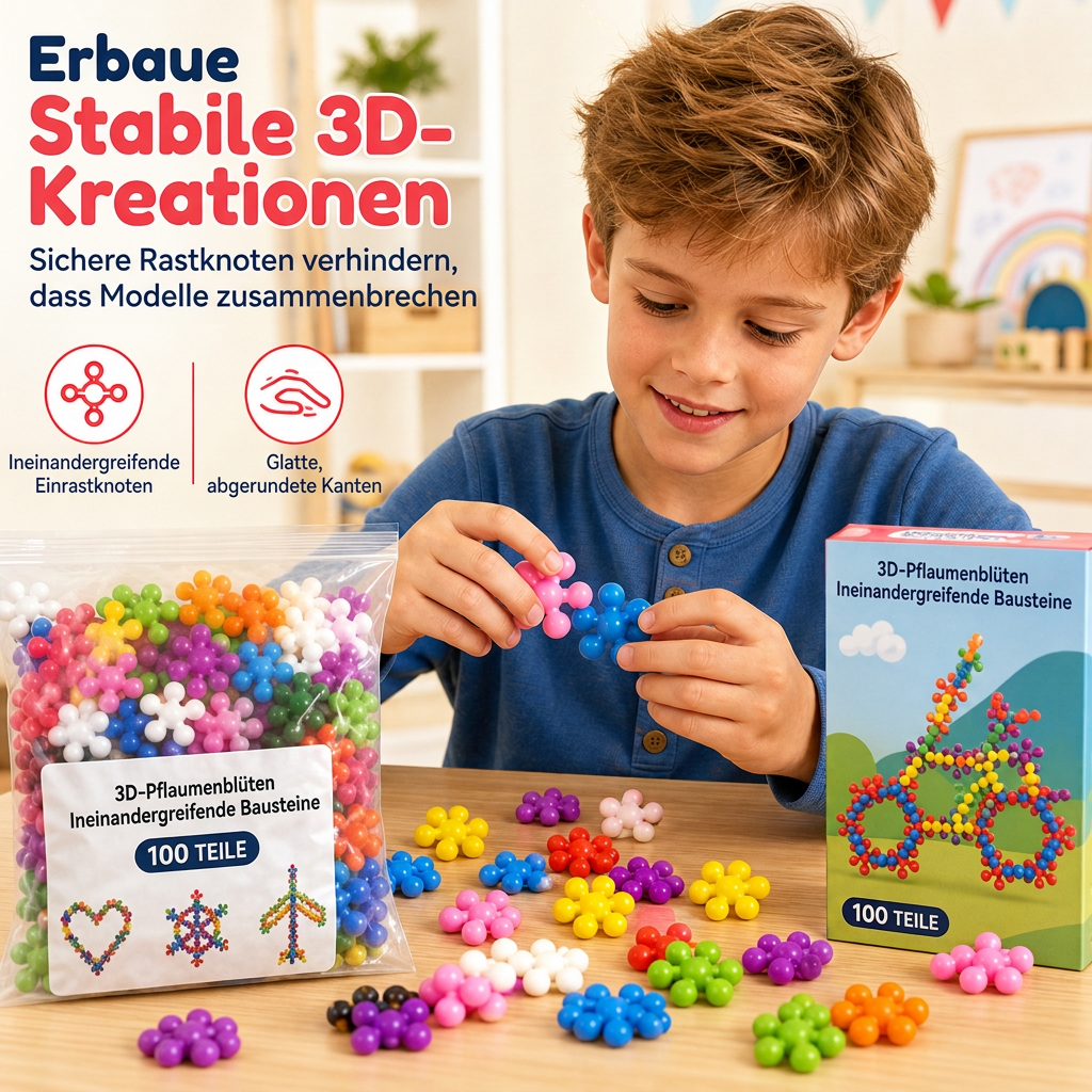 ❄️🧩 Klocki 3D Śnieżynki dla dzieci - kreatywne budowanie i łączenie elementów ✨