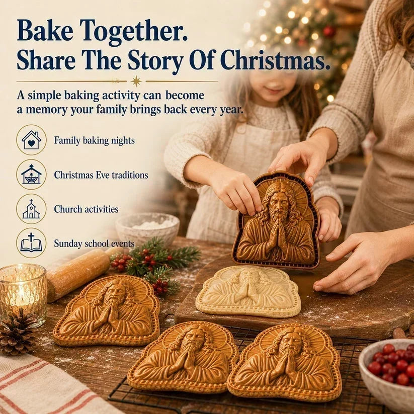✝️ Mini zestaw foremek do ciastek świątecznych z motywami wiary i Narodzenia Pańskiego | Wielokrotnego użytku foremki do tradycyjnego pieczenia świątecznego 🥧✨