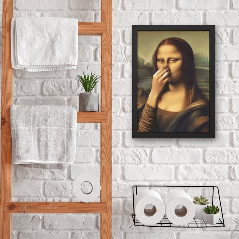 🔥Specjalna cena 9,99 USD dzisiaj!!!🎁🎨🧻Zabawna sztuka łazienkowa bez ramy – dodaj trochę świątecznego śmiechu! 😂
