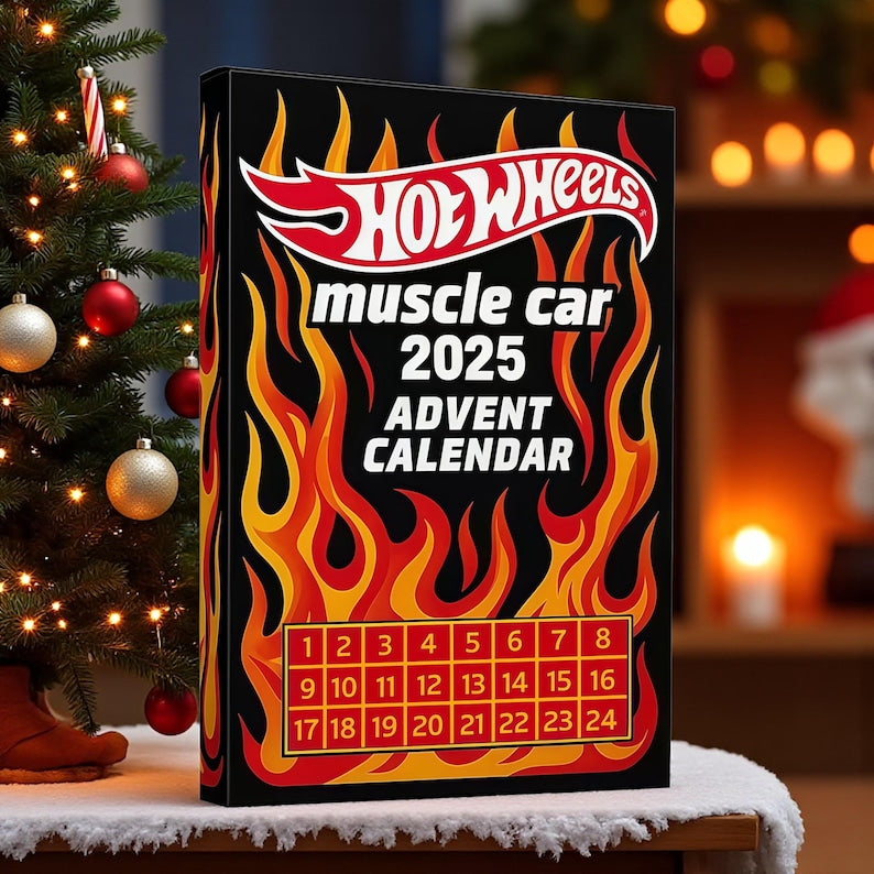 🔥Gorąca wyprzedaż - 50% TANIEJ🔥 - 🚗Kalendarz adwentowy Hot Wheels Muscle Toy Car - 24 DNI 2025🎄