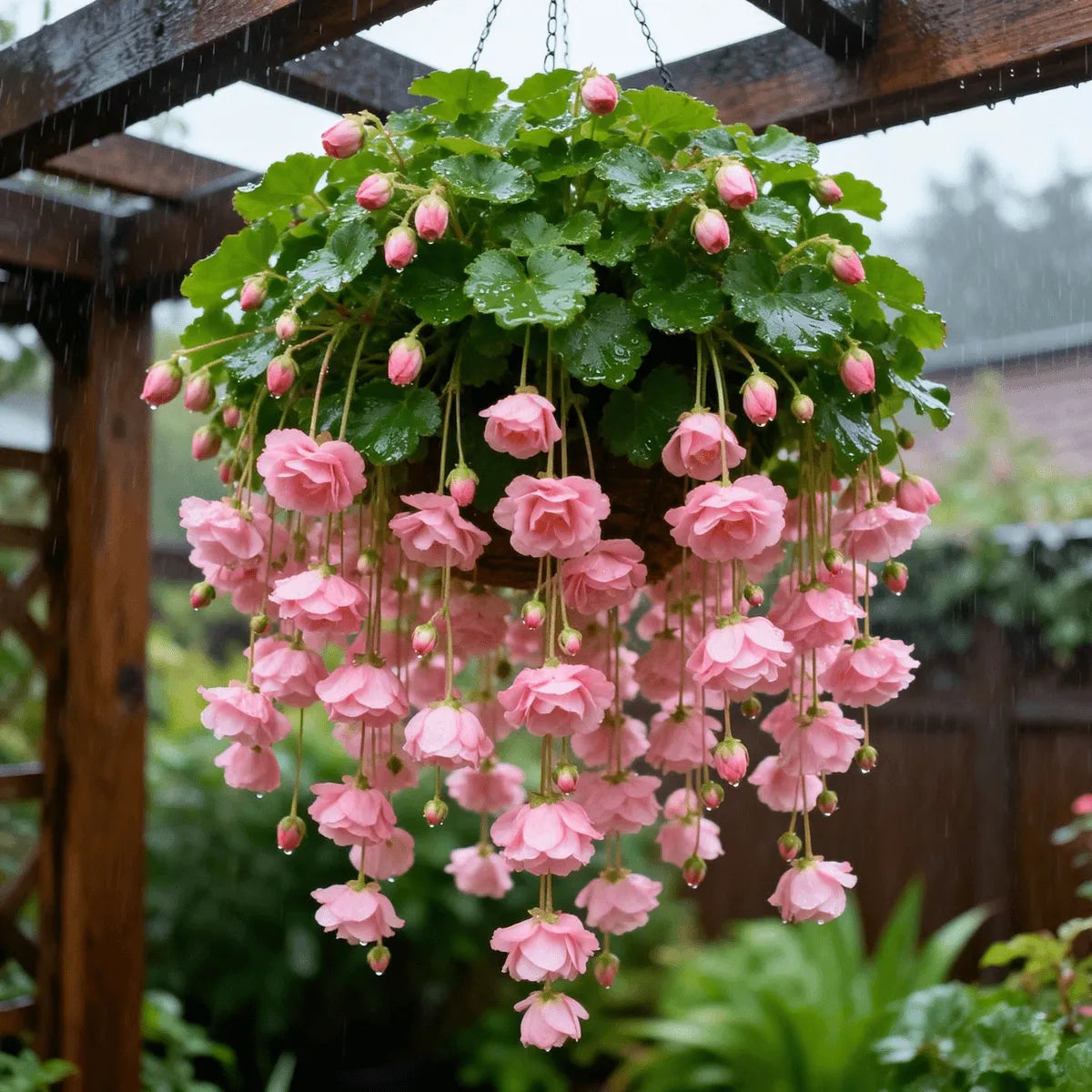 💥 Bloom King w wiszącym koszyku nr 1 – kaskadowe cebulki begonii 💐