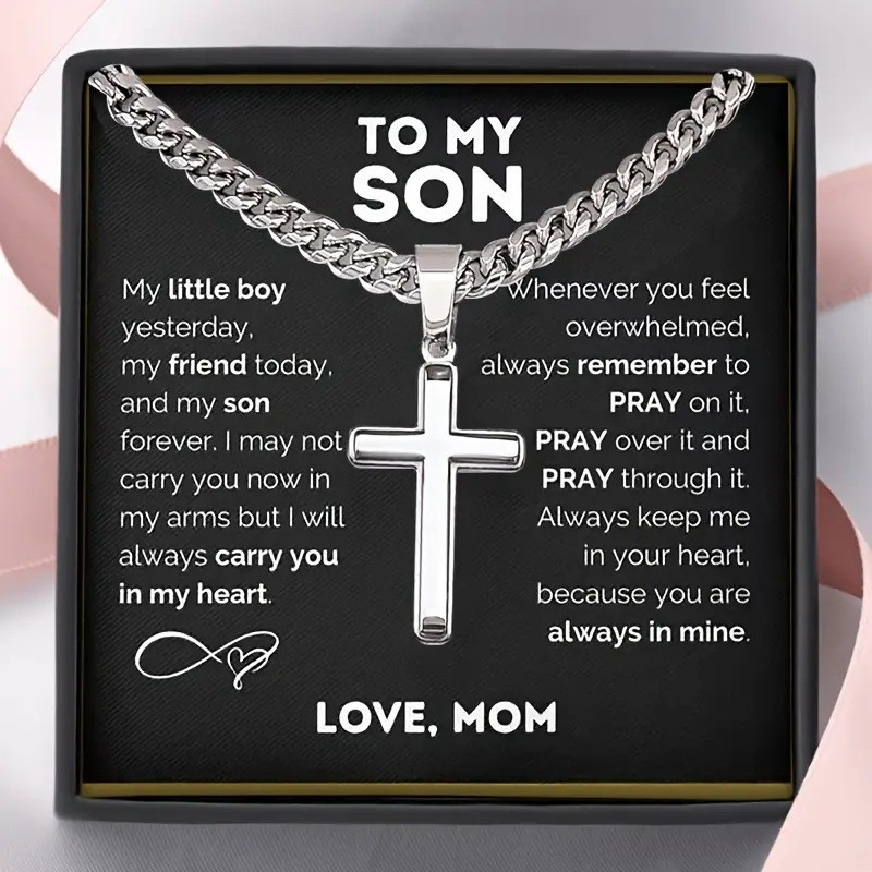 ⛓️ TERAZ 50% ZNIŻKI! ✝️ Męski naszyjnik krzyżyk ze stali nierdzewnej - ponadczasowy symbol, trwałe materiały i opakowanie prezentowe