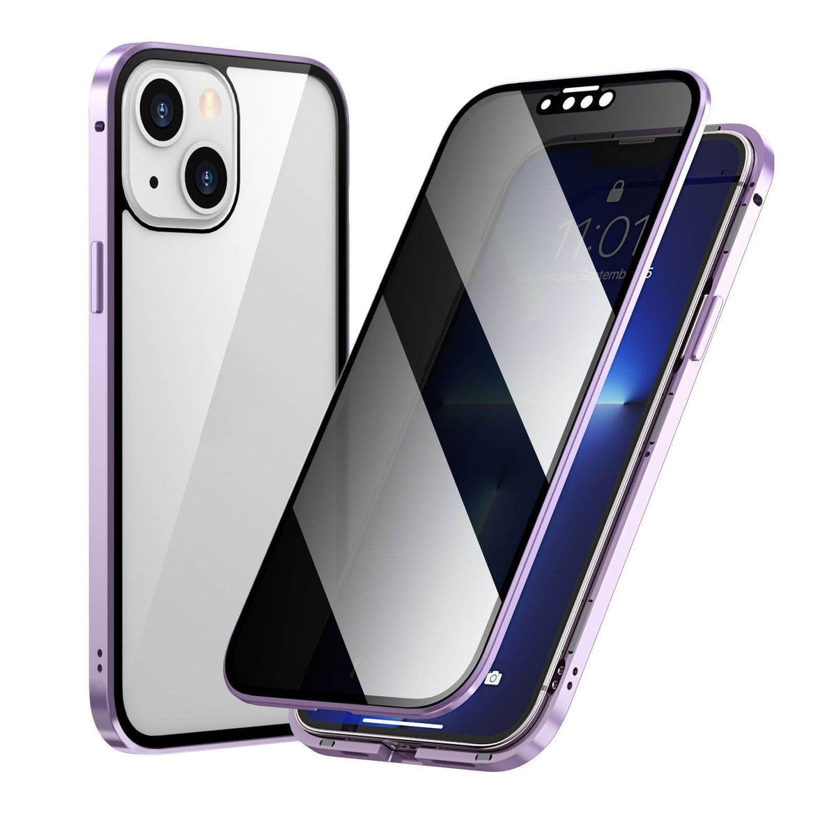 Magnetyczne etui na iPhone'a ze szkłem antyrefleksyjnym i metalem