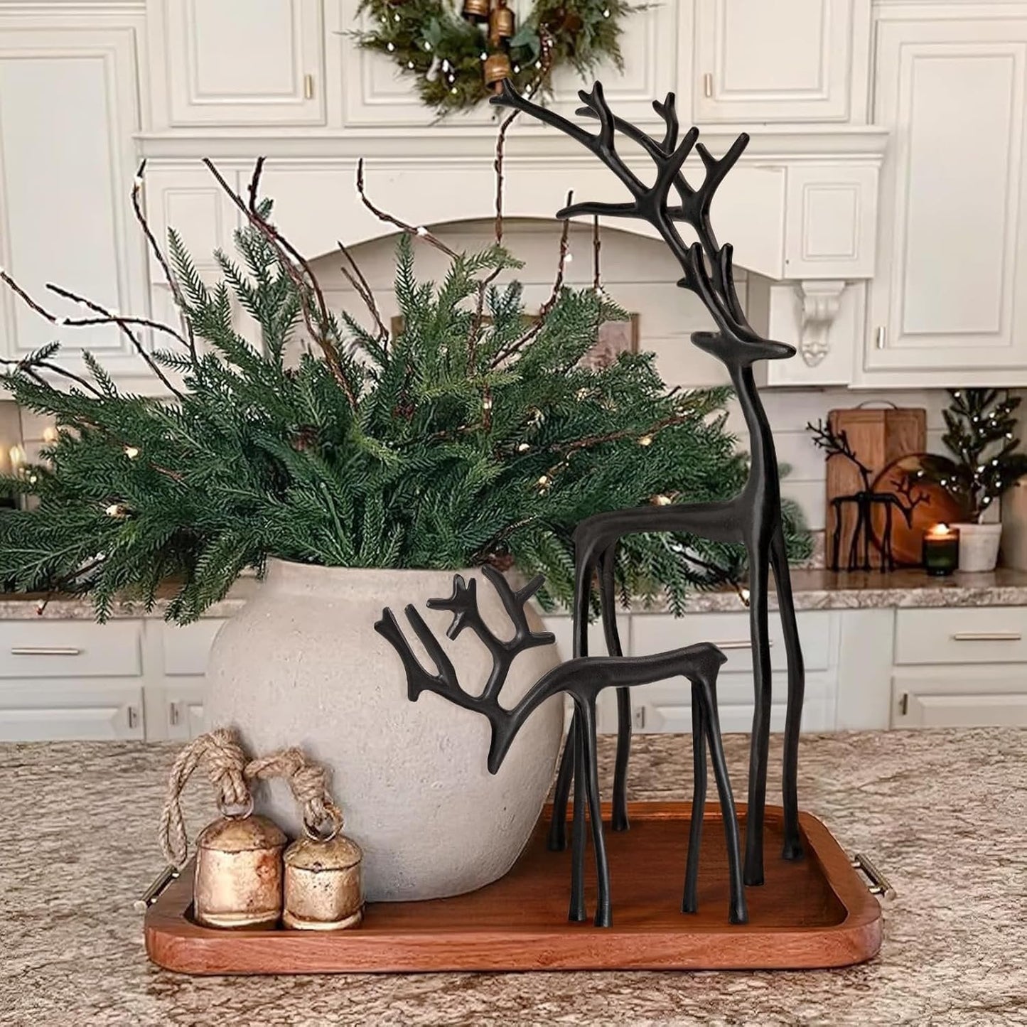 🎅Bestseller świąteczny 🦌 Czarna figurka renifera, dekoracja świąteczna