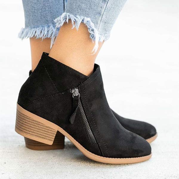 Damskie buty na obcasie zapinane na zamek