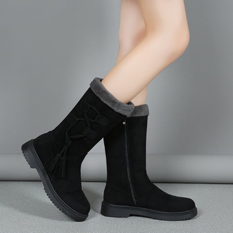 👢Ciepłe damskie buty do połowy łydki z bocznym zamkiem błyskawicznym