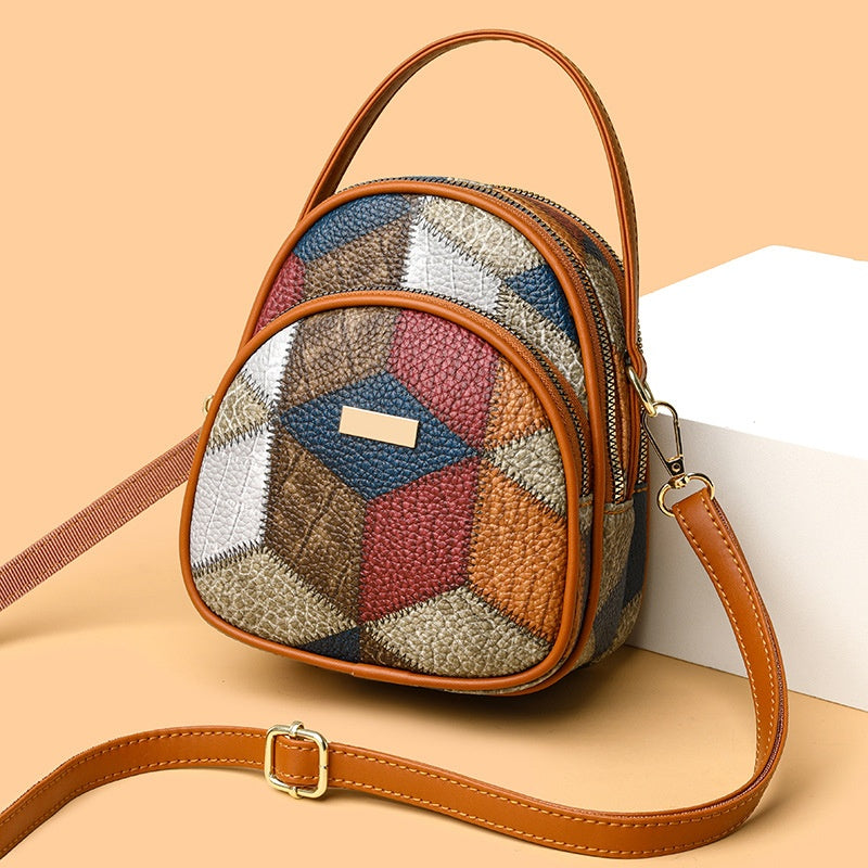 Damska torba crossbody w geometryczny wzór w stylu vintage