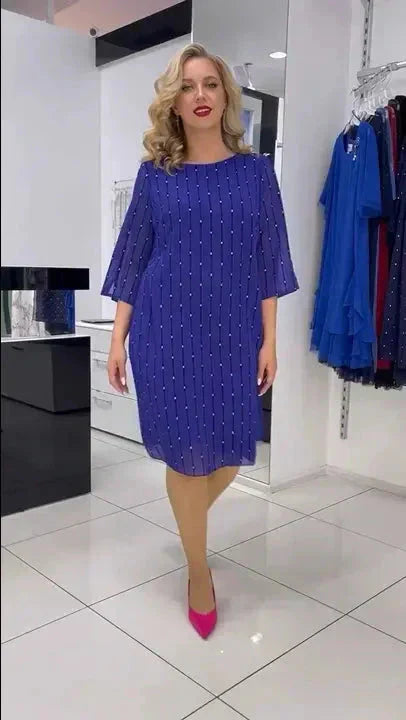 💝Modna damska sukienka z okrągłym dekoltem