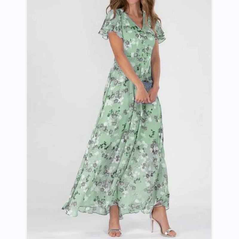 🌸 Lekka, krótka, kwiatowa sukienka maxi【M-3XL】
