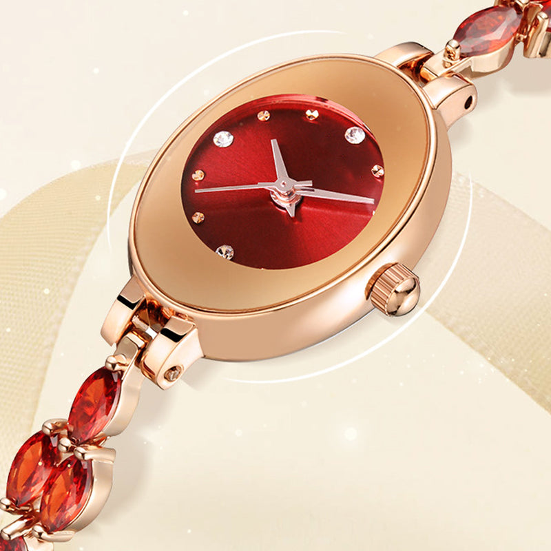 Prezenty dla kobiet w 2025 roku 💝🥰⌚ Zegarek damski z kolorowymi cyrkoniami na bransolecie