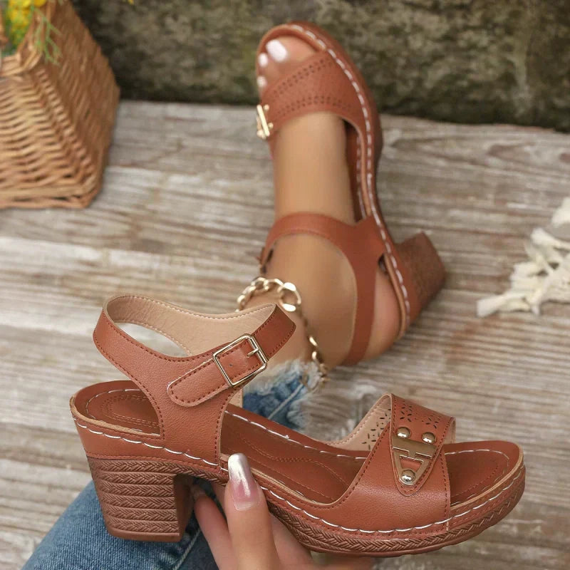 【EU 36-43】👡Letnie damskie sandały na grubym obcasie