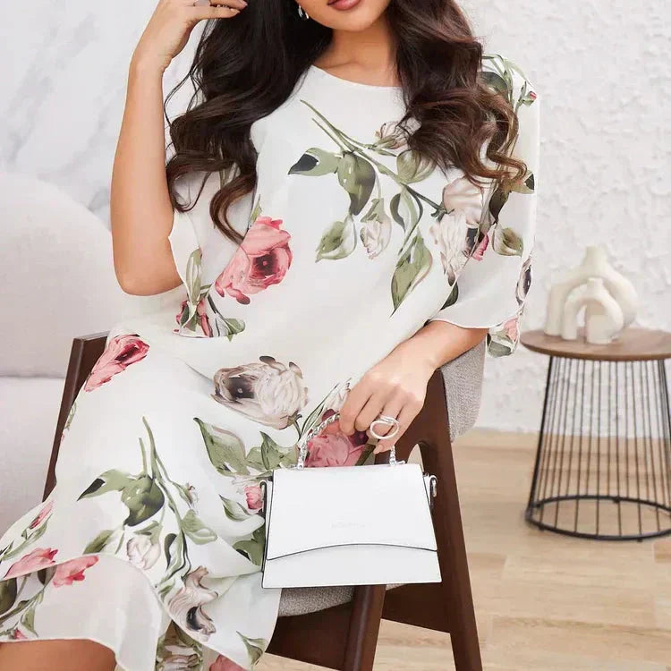 HOT 50% 👗 Sukienka z szyfonu Blush Petal Glow