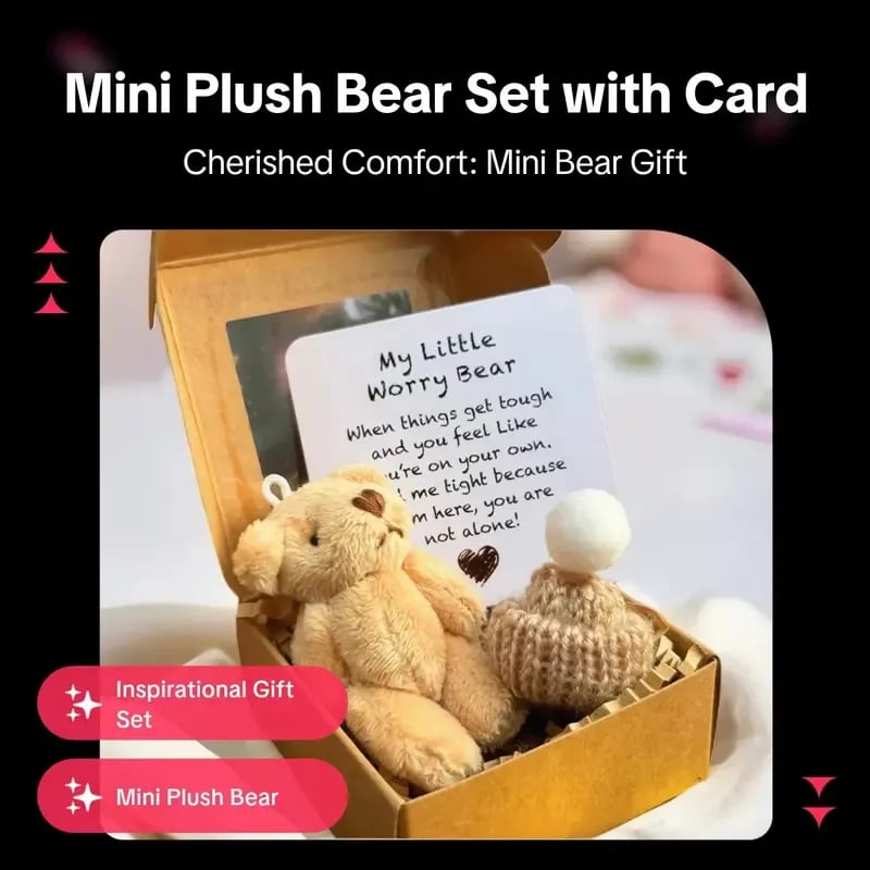 🔥🧸Ręcznie wykonany mini pluszowy miś w pudełku