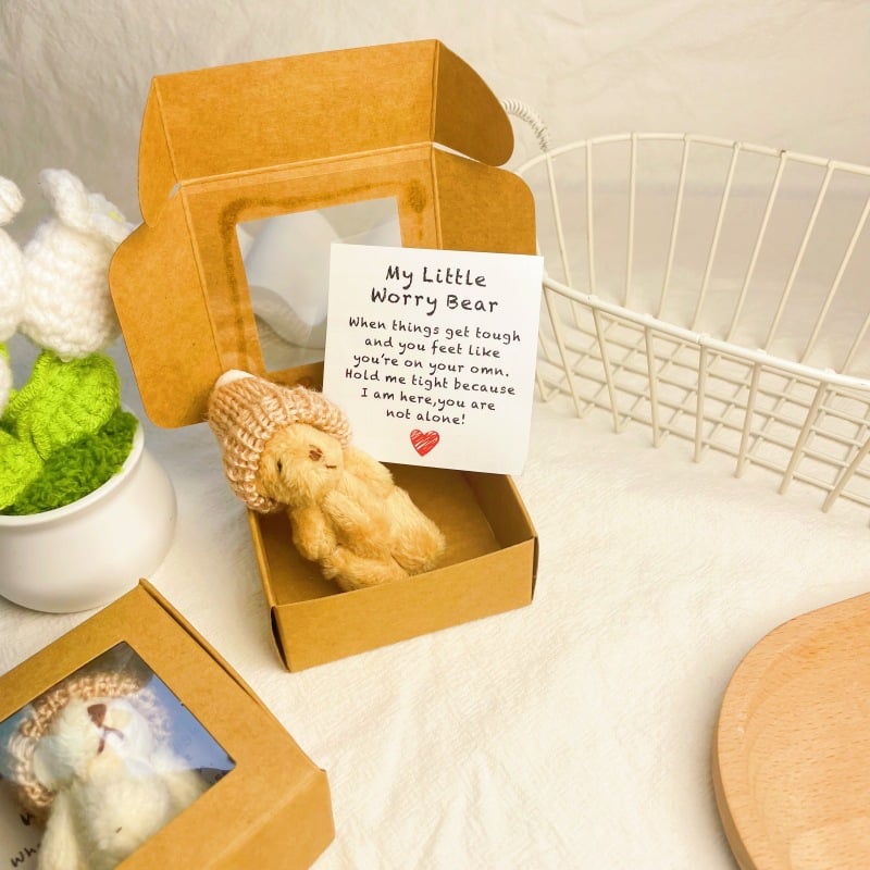 🔥🧸Ręcznie wykonany mini pluszowy miś w pudełku