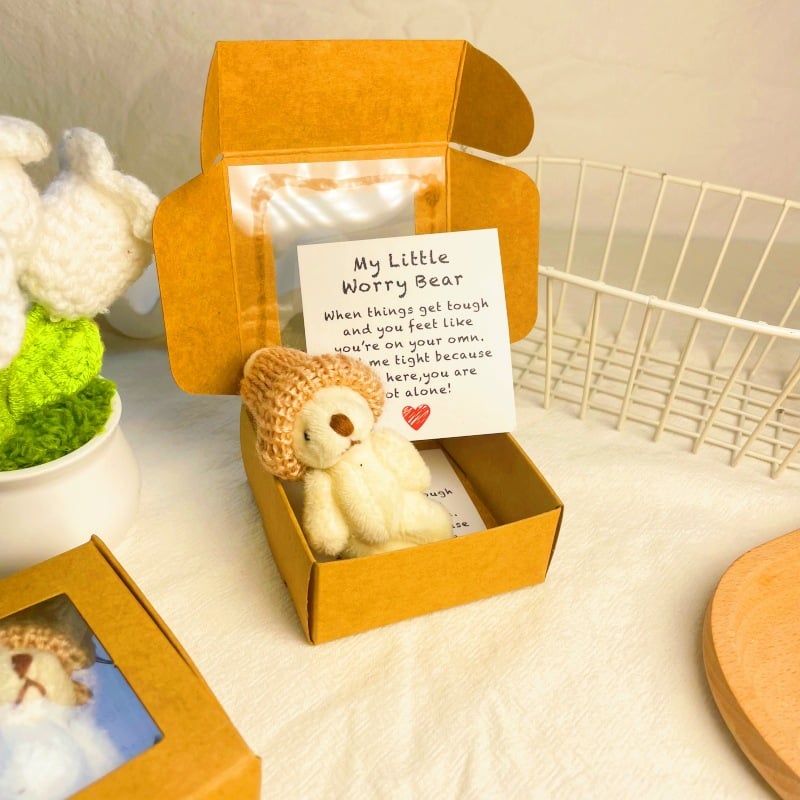 🔥🧸Ręcznie wykonany mini pluszowy miś w pudełku