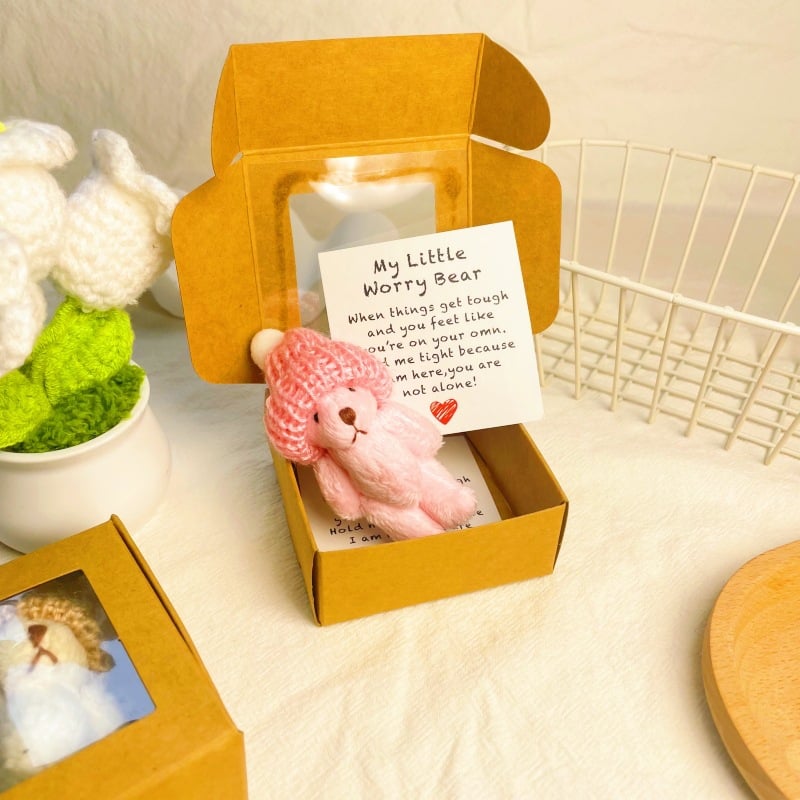 🔥🧸Ręcznie wykonany mini pluszowy miś w pudełku