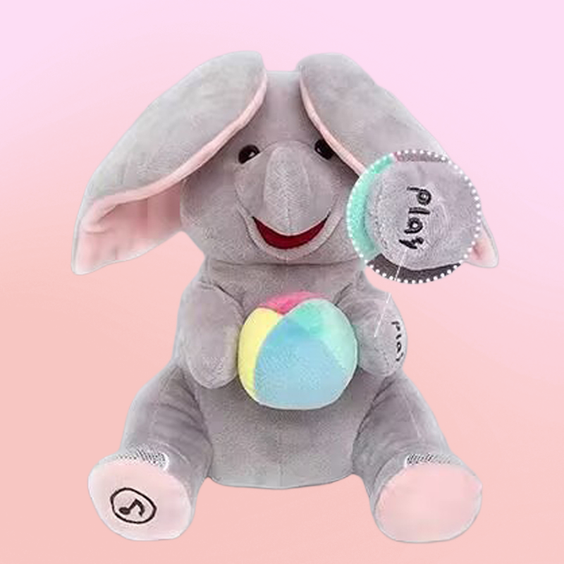 🎁🐘 Śliczna pluszowa zabawka w kształcie słonia do zabawy w chowanego
