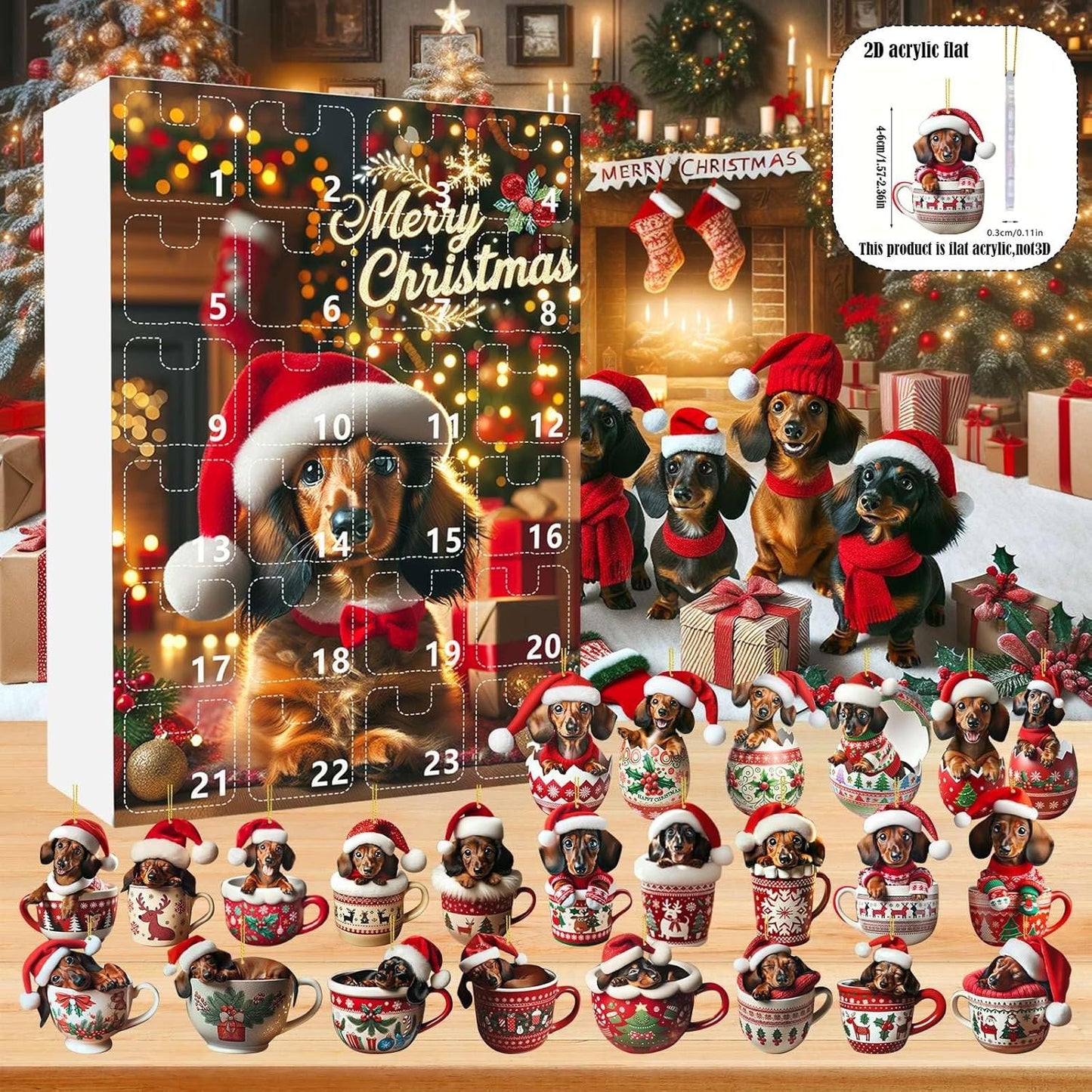 🎅Kalendarz adwentowy z jamnikiem na Boże Narodzenie 2025🎁