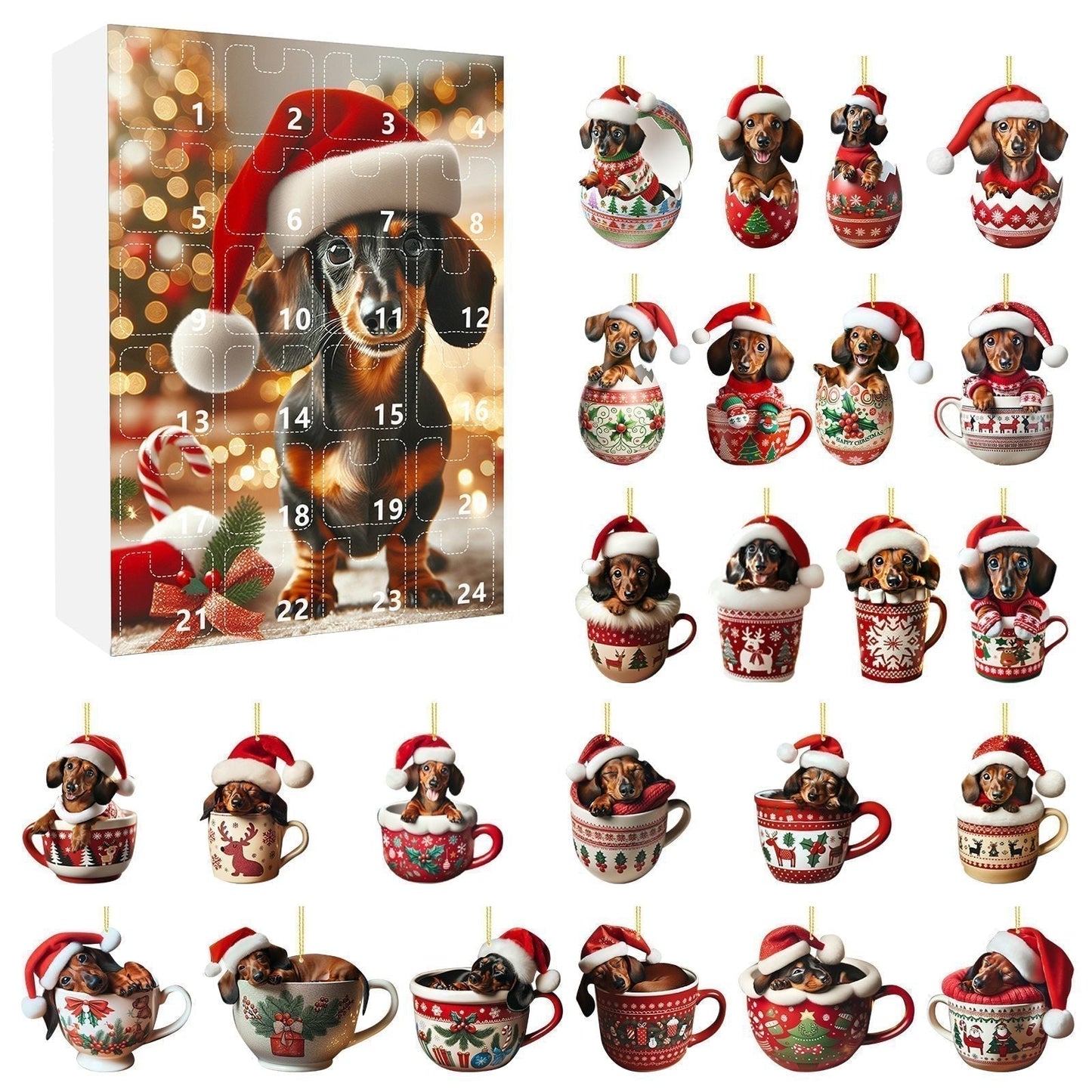 🎅Kalendarz adwentowy z jamnikiem na Boże Narodzenie 2025🎁