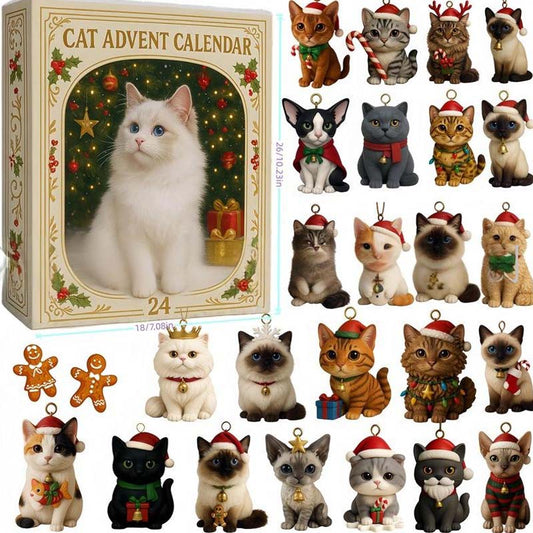 【🎁Oferta świąteczna🎄】Kalendarz adwentowy dla miłośników kotów na rok 2025