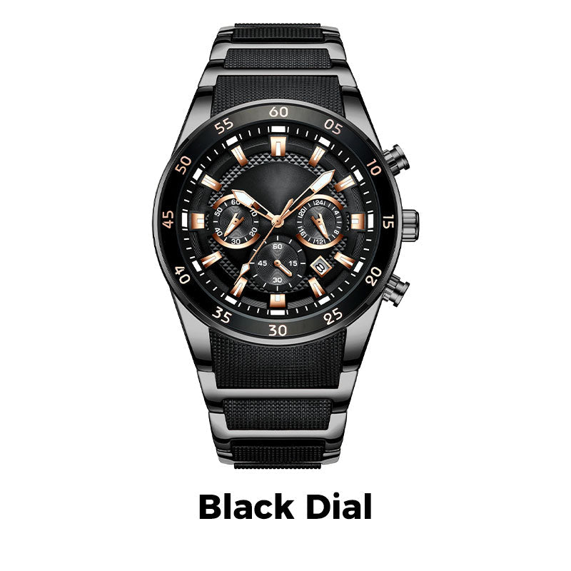 🎁 Wodoodporny, wielofunkcyjny zegarek kwarcowy dla mężczyzn⌚