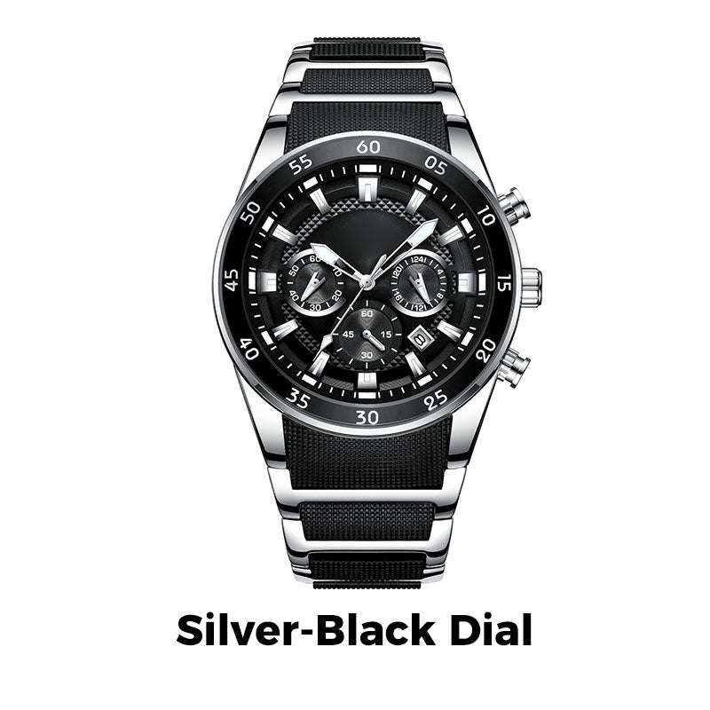 🎁 Wodoodporny, wielofunkcyjny zegarek kwarcowy dla mężczyzn⌚