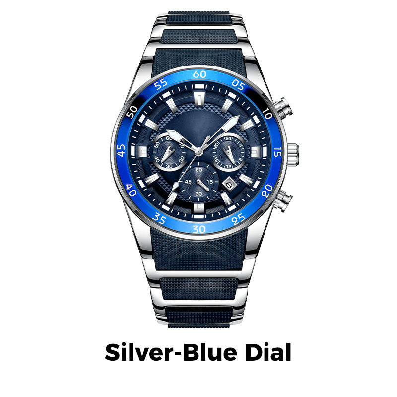 🎁 Wodoodporny, wielofunkcyjny zegarek kwarcowy dla mężczyzn⌚
