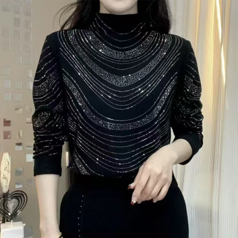 🎁💎Elegancka bluzka damska z długim rękawem i cekinami