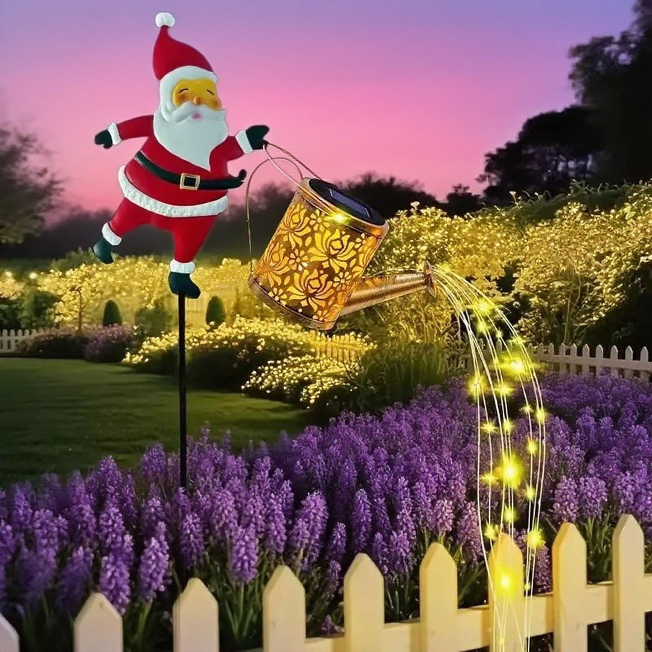 🎅 Lampa solarna "Święty Mikołaj" - Magiczne światło wypełnia ogród świątecznym blaskiem. ✨
